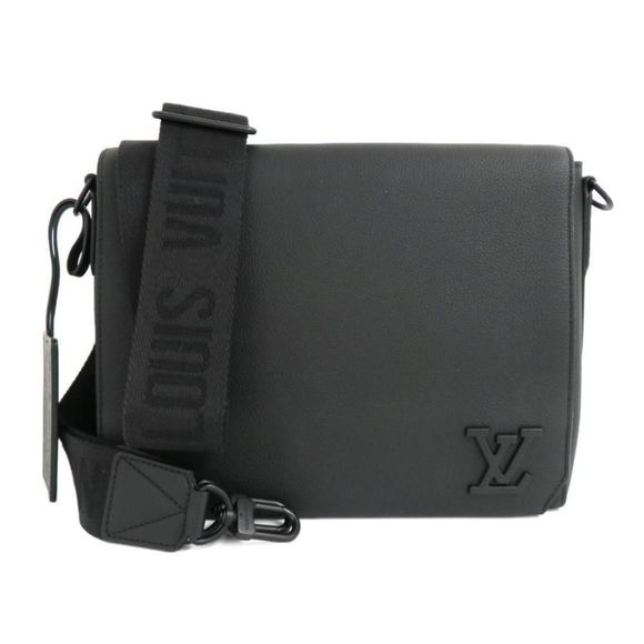 Louis Vuitton Takeoff Messenger Shoulder Bag Aerogram Black Leather - Picture 1 of 7